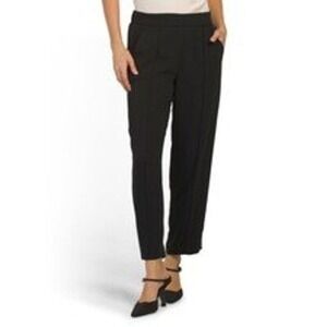 Vince‎ Seamed Front Black Elastic Waist Pull On Ponte Pants Small Career Casual